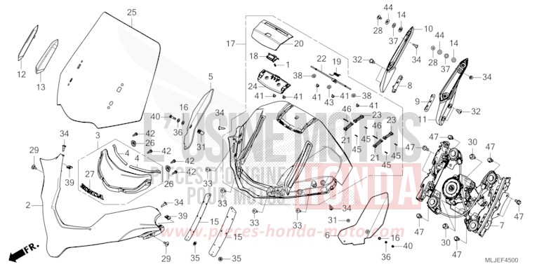 WINDSCREEN for Gold Wing MAT ARMRED GREEN METALLIC (G208) from 2024
